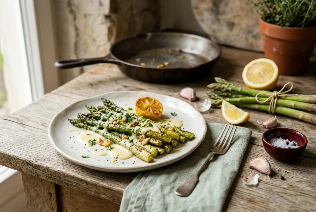 Asperges met citroen knoflooksaus | Gezond ovenrecept in 30 minuten