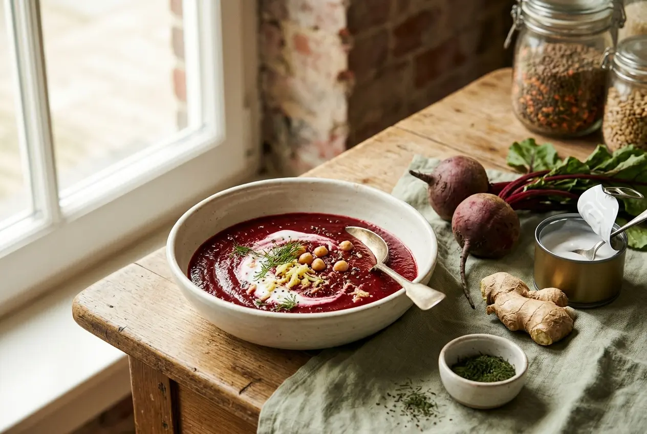 Bietensoep met kokosroom en gember: voedzaam recept