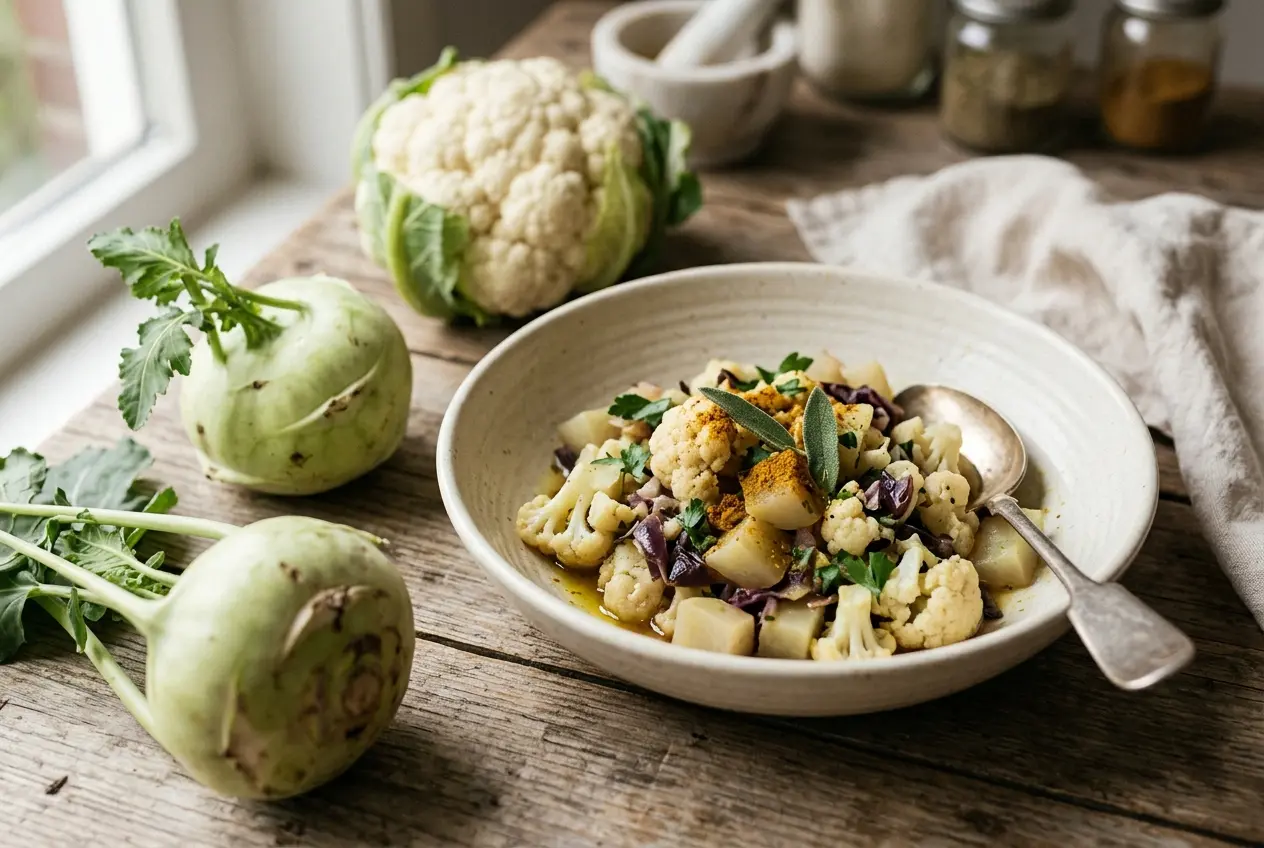 Bloemkool met koolrabi — voedzaam recept vol vitamines en mineralen