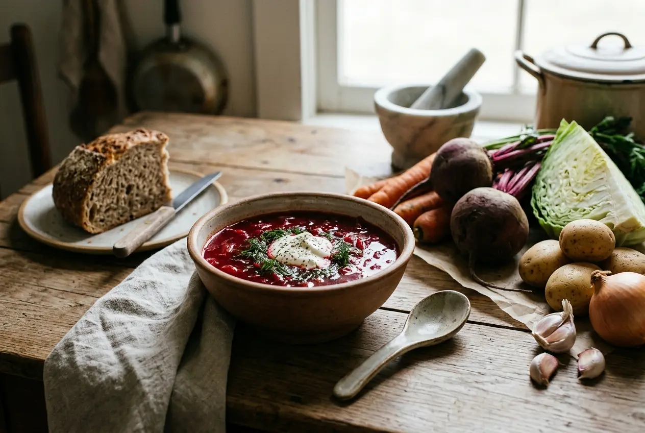 Oekraïense Borscht met Rundvlees: Traditioneel Recept met Gezonde Bieten