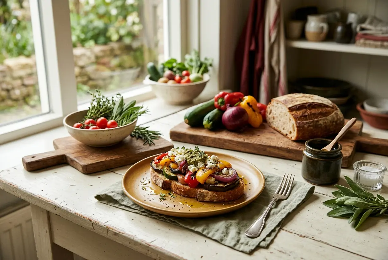Gegrilde groentebroodje: Gezonde lunch vol vitamines en vezels