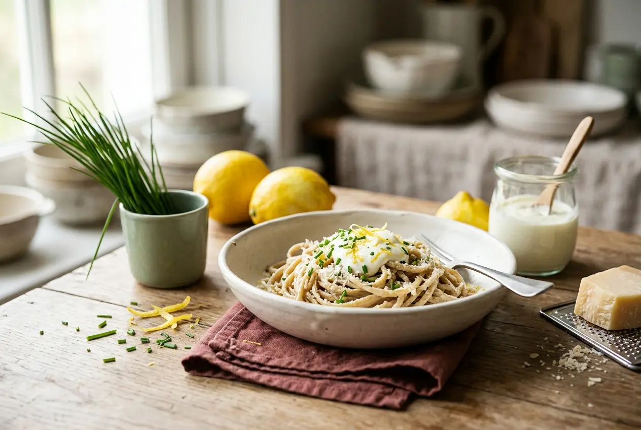 Citroenspaghetti met bieslook: fris recept klaar in 30 minuten