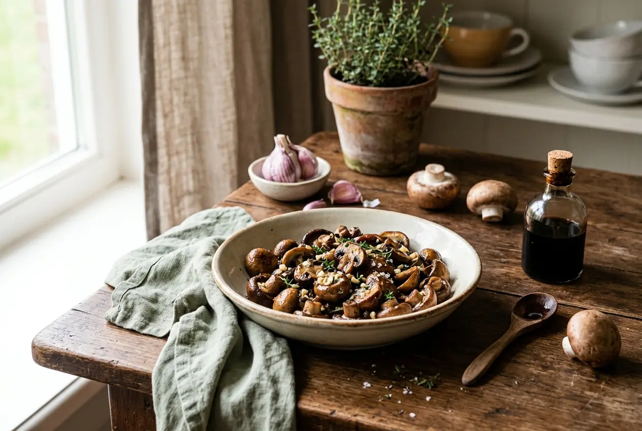 Gebakken paddenstoelen met balsamico: makkelijk recept vol voedingsstoffen