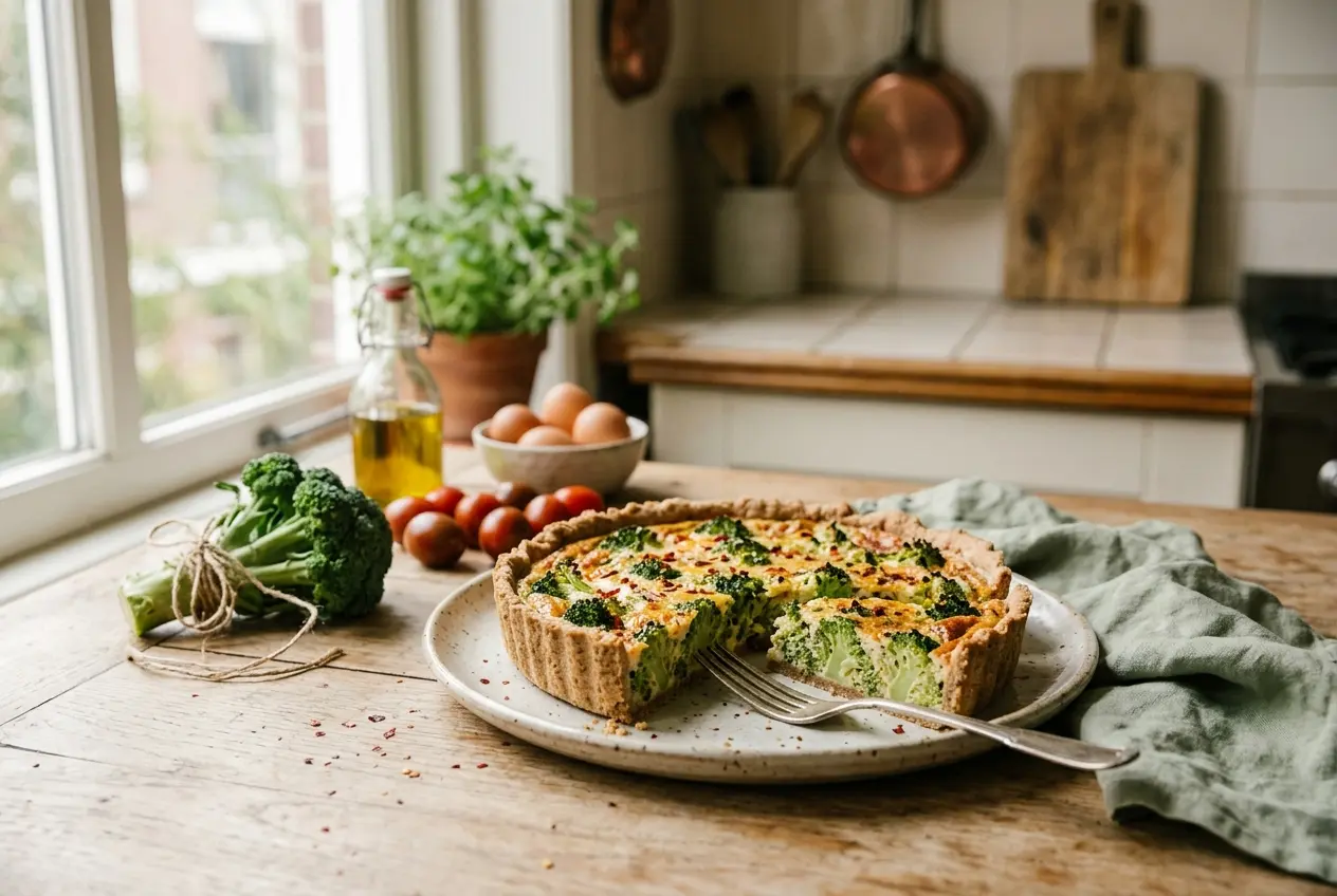 Gezonde quiche met broccoli — recept voor 4 personen