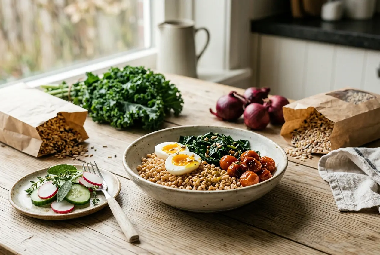 Gezond ontbijt, lunch en diner: snelle maaltijden met maximale voeding