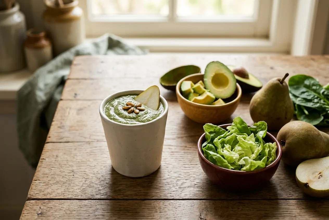 Groene smoothie recept: gezond ontbijt met peer en avocado