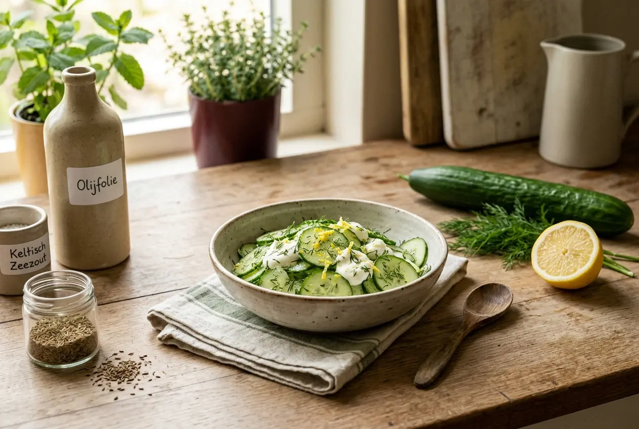 Verfrissende komkommersalade