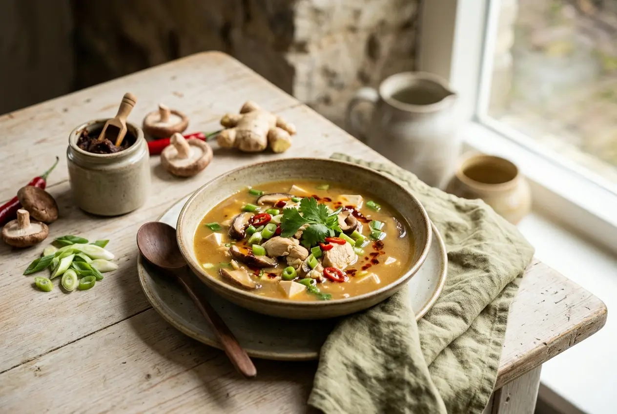 Pittige miso soep met kip: recept en gezondheidsvoordelen van gefermenteerde miso