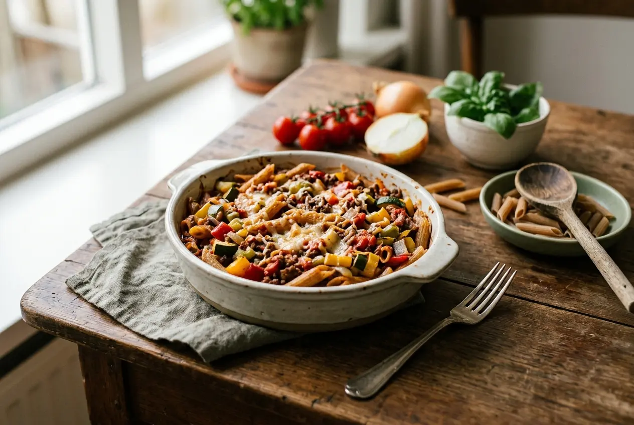 Pasta schotel met groenten en gehakt: snel recept voor een voedzame avondmaaltijd