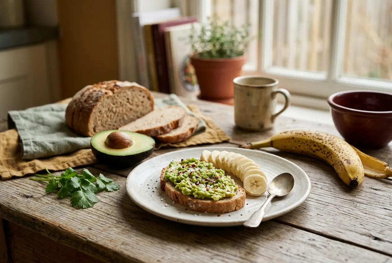 Gezond ontbijt met speltbrood, avocado en banaan: wat doet het voor je lichaam?