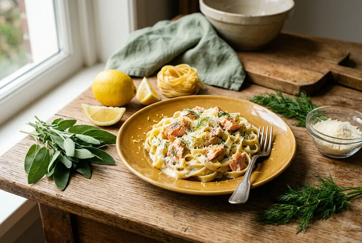 Romige zalm tagliatelle met citroen — klaar in 25 minuten