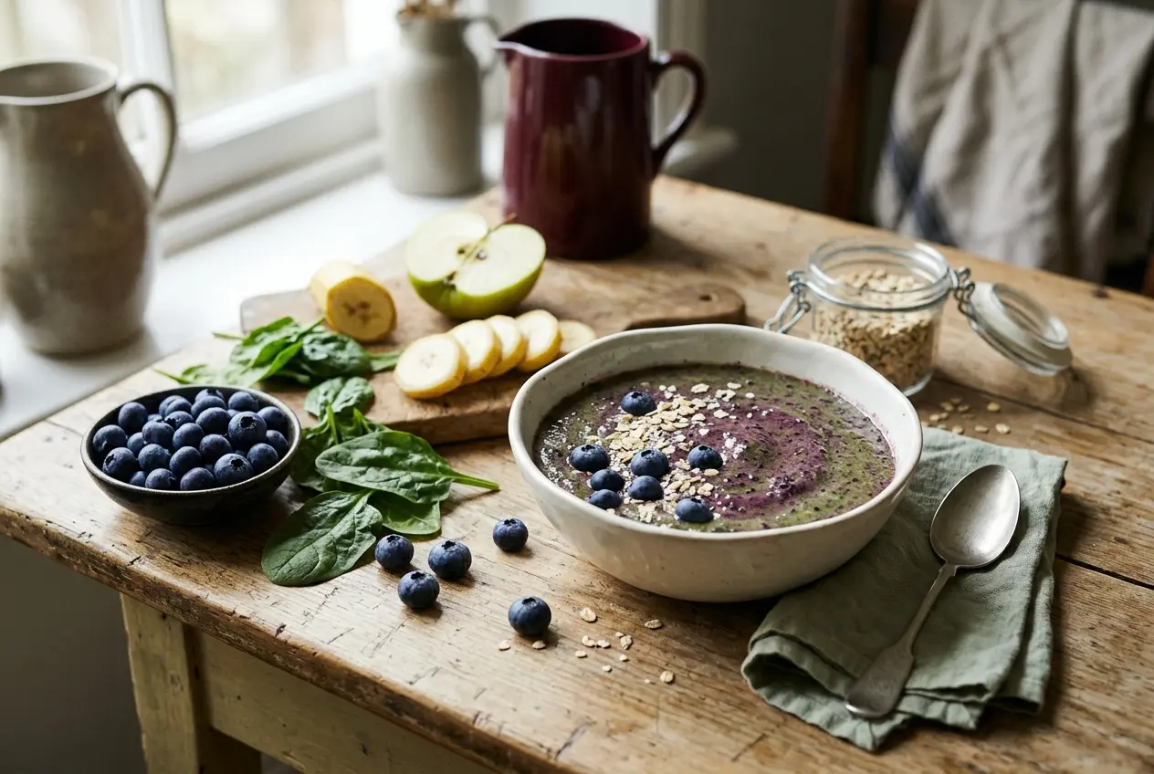 Blauwe bessen smoothie met spinazie: recept vol antioxidanten