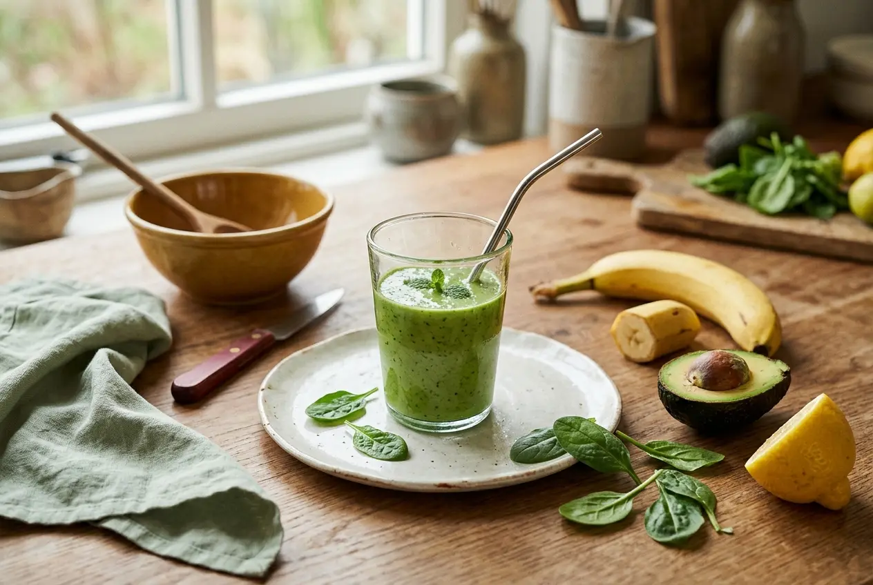 Groene smoothie met spinazie, banaan en avocado: gezond recept