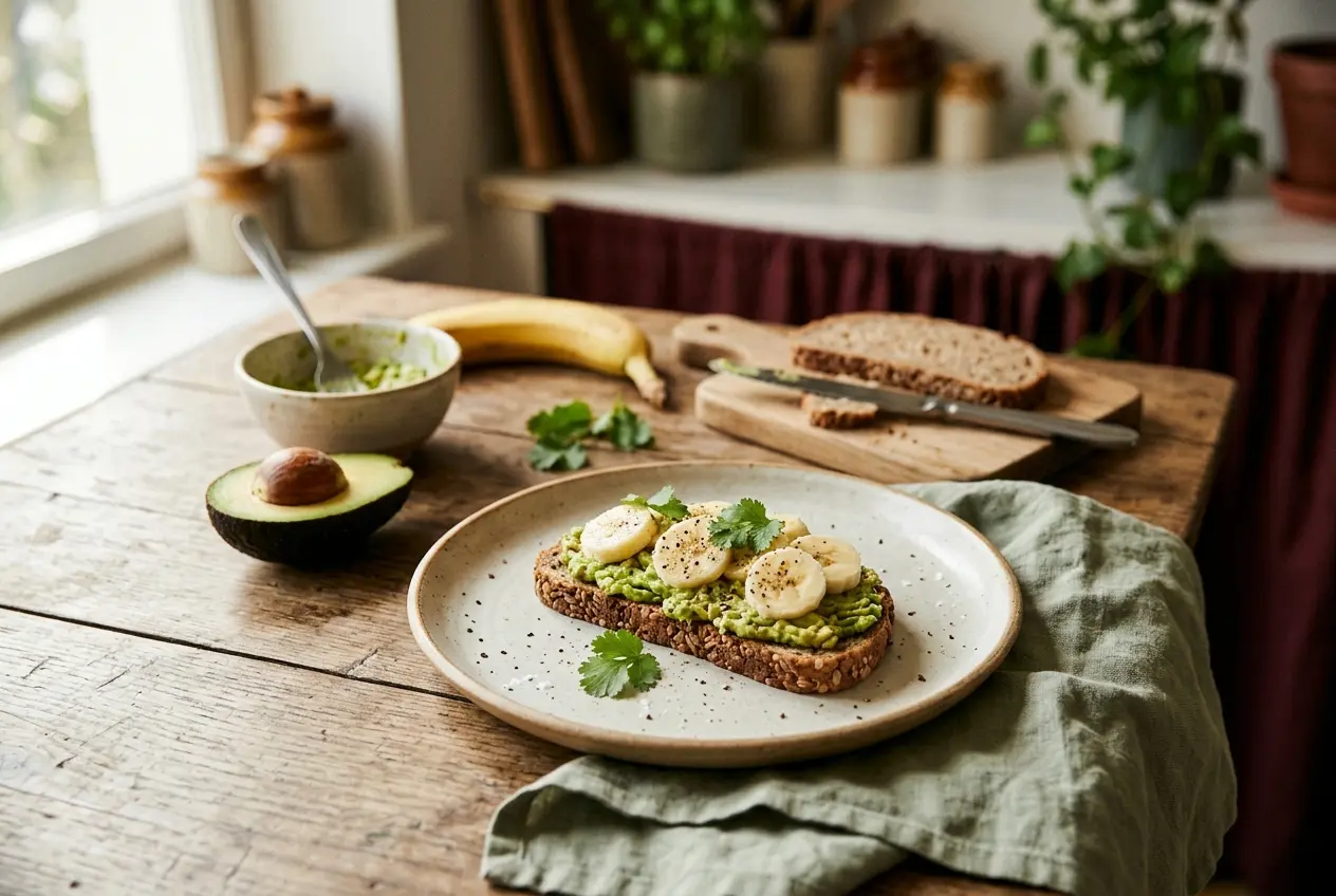 Speltbrood met avocado en banaan: voedzaam ontbijt