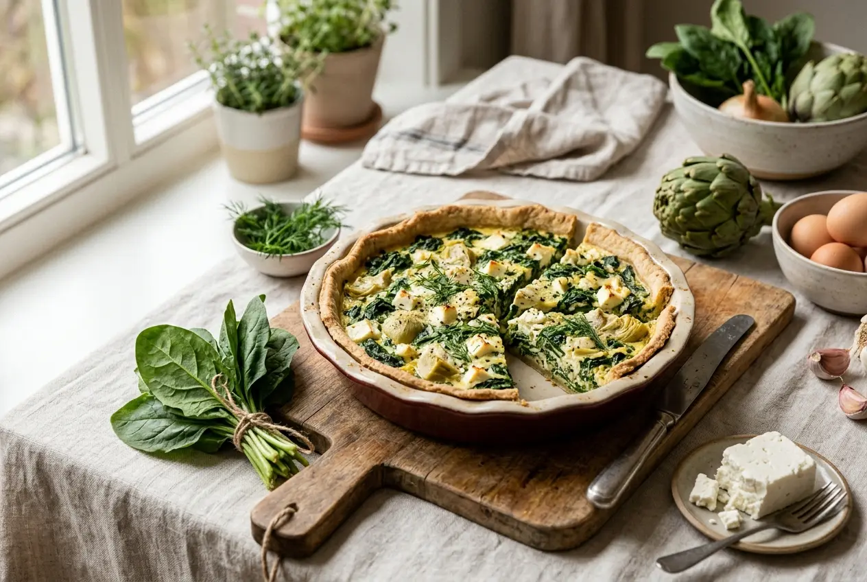 Spinazie quiche met feta — makkelijk recept in 50 minuten