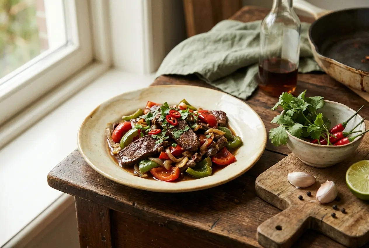 Thaise biefstuk met paprika (neua pad prik): klaar in 20 minuten