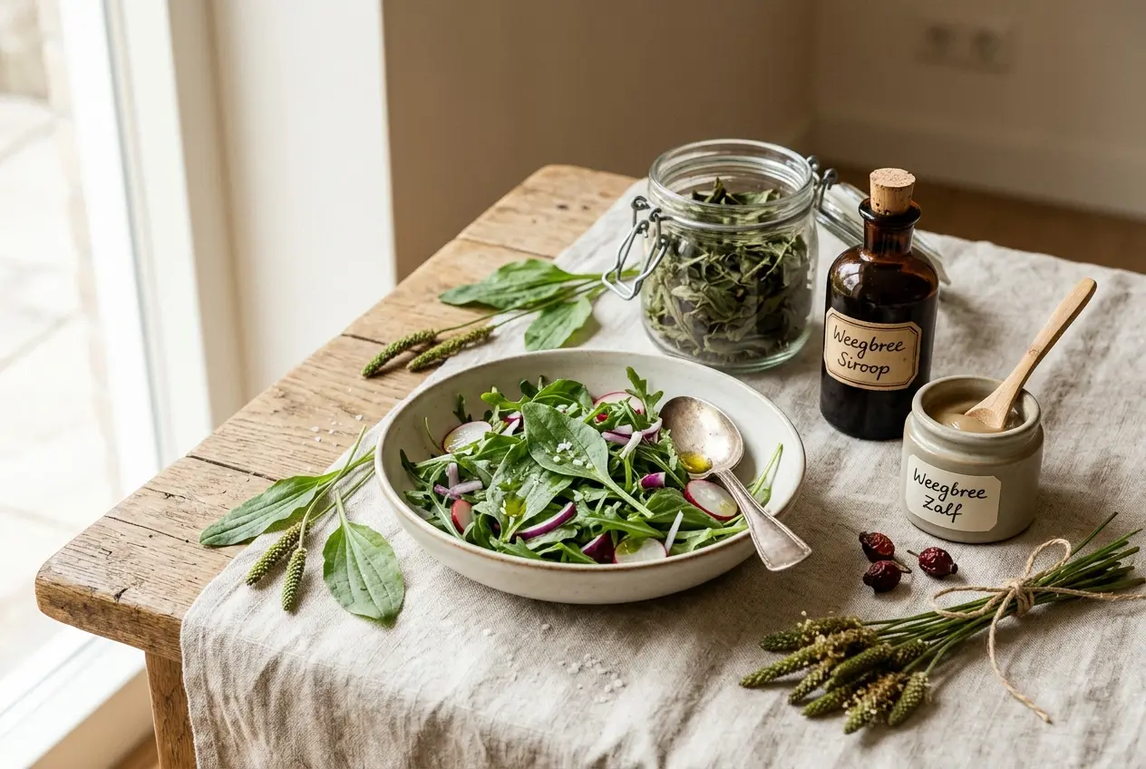 Weegbree (Plantago major): voordelen, gebruik en recepten
