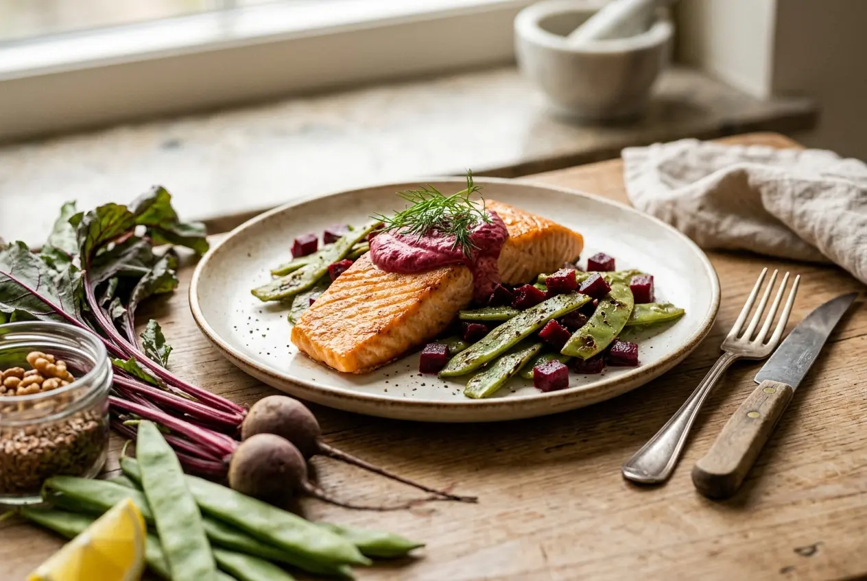 Zalm met rode biet en snijboon: gezond recept vol omega-3