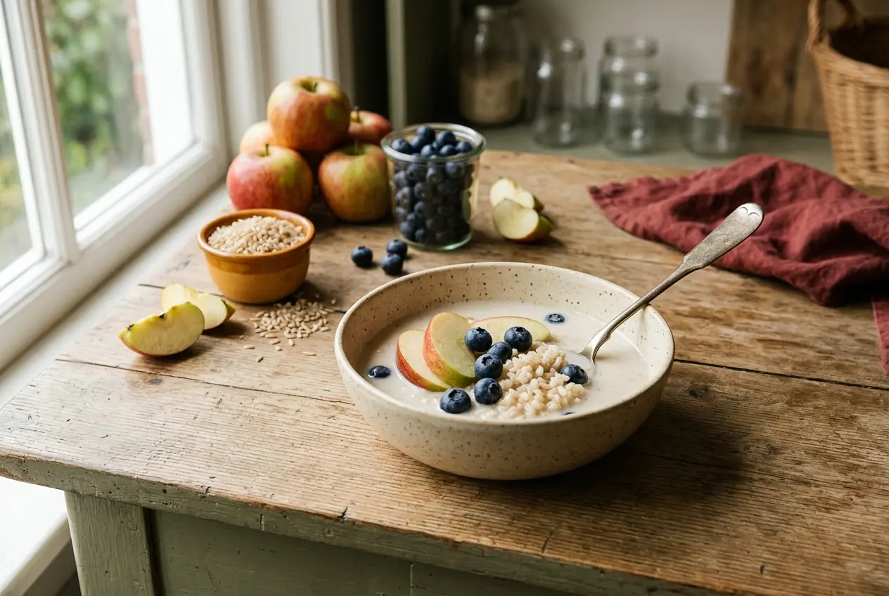 Zelfgemaakte rijstmelk met appel en blauwe bessen: hoe maak je het en is het gezond?